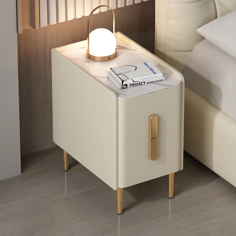 Aesthetic Modern Nightstand Table White Unique Luxury Golden Bedside Table Smart Trendy Mesita De Noche Inteligente Furniture