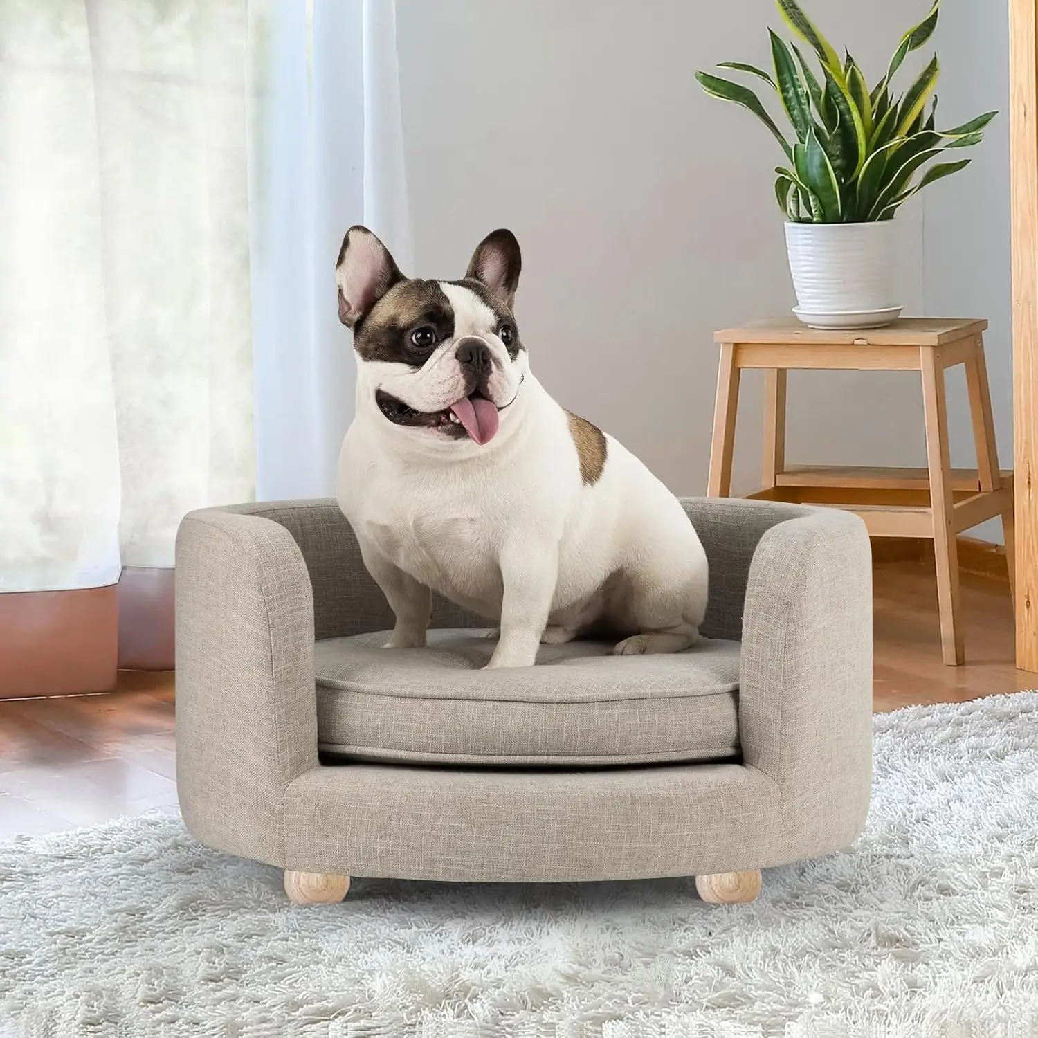 مجموعة من 4 أرجل مقعد مستديرة من الخشب الصلب غير مصقول مقاس 2 بوصة، بقطر 2 بوصة، فتحات لولبية M8 محفورة مسبقًا، مناسبة لـ #4