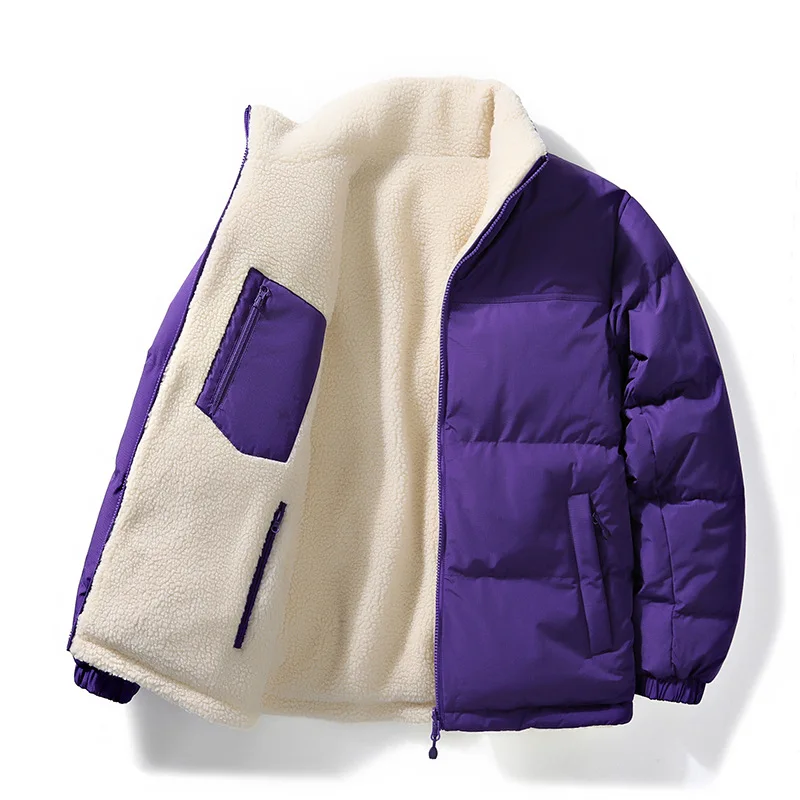Design double face 2025 Nuovo cappotto in cotone di lana di agnello per uomo e donna Top casual da esterno caldo e spesso alla moda per coppie