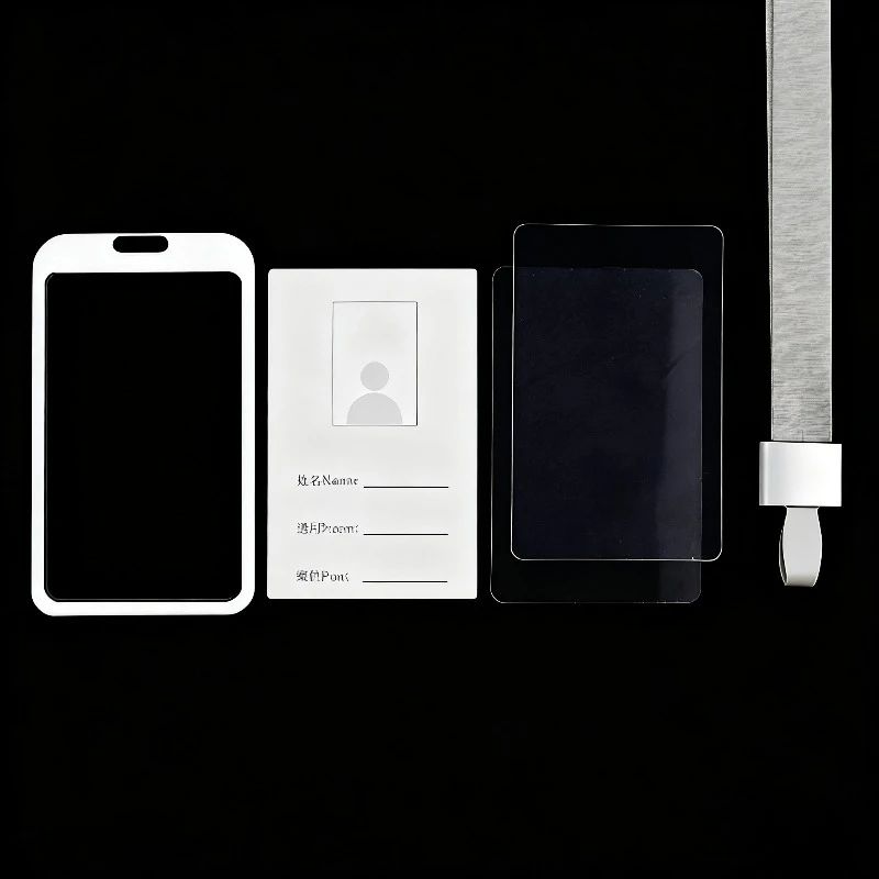 

Metal Working Permit Case Aluminum Alloy Pass Work Card Cover Sleeve Badge Holder Exhibition ID Card Holder with Lanyard