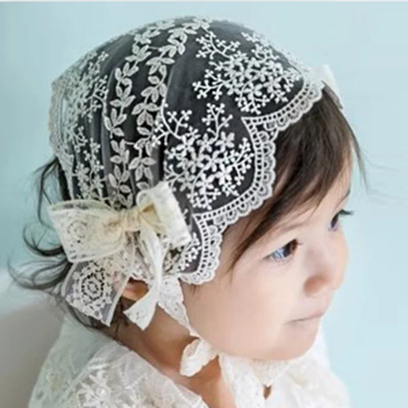 Ins Girl Baby Lace Hair Accessories Infant Knit Flower Hairband Newborn Cotton Headwear Baby Clothes Toddler Sweet Headband