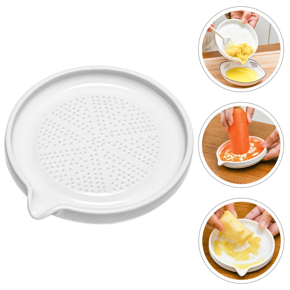 

Mashed Potatoes Puree Grinder Creative Garlic Crusher Mashers Grinding Supplies Simple Plate Practical White Ceramic