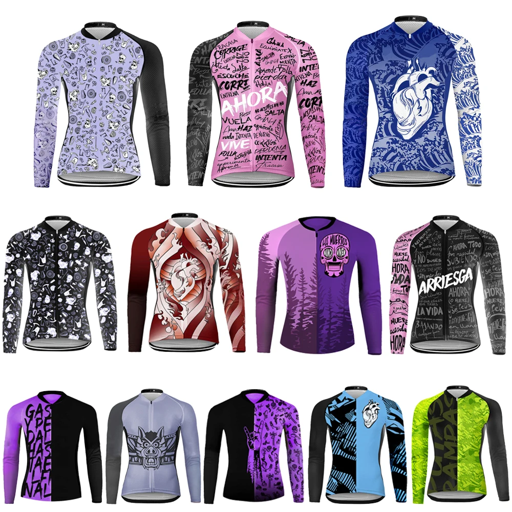 

Испания велосипедный трикотаж с длинным рукавом для мужчин весна осень тонкая горная шоссе велосипедная одежда дышащий трикотаж Mtb