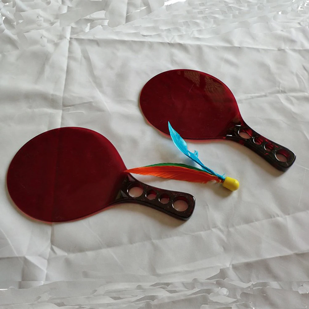 

2 Pairs Badminton Racket Portable Ball Children's Durable Paddle Outdoor Beach Lightweight Premium Material