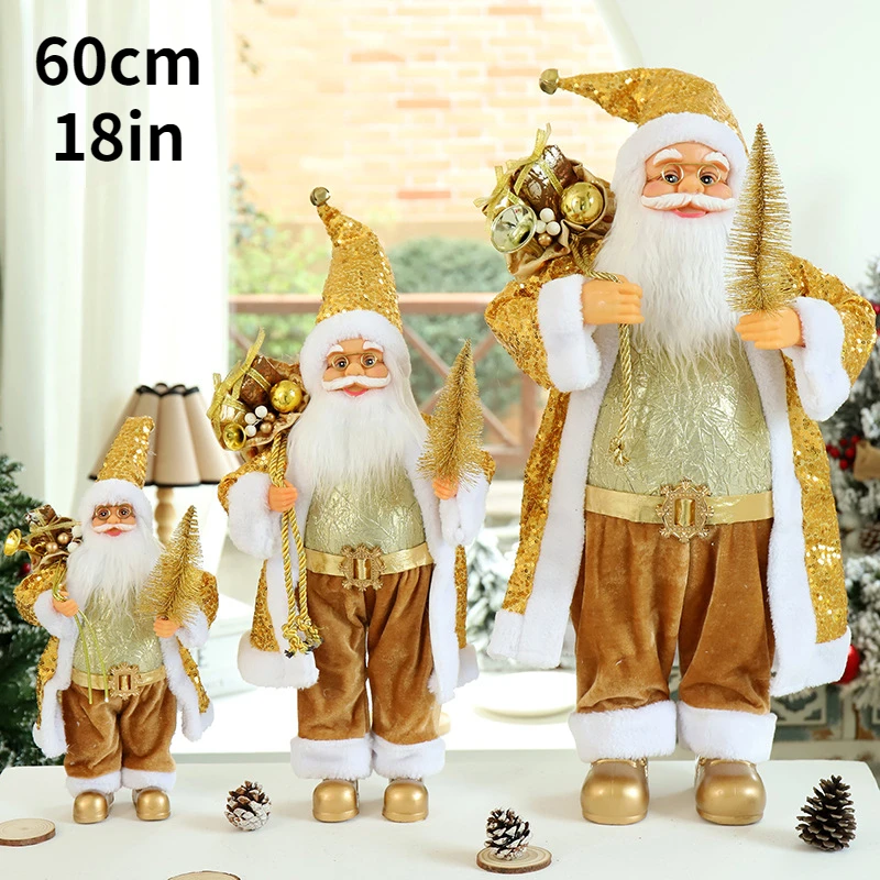 Big Santa Claus Doll 60cm Christmas Doll New Year 2023 Gift Merry Christmas Decorations for Home Ornaments Natal Navidad 2022