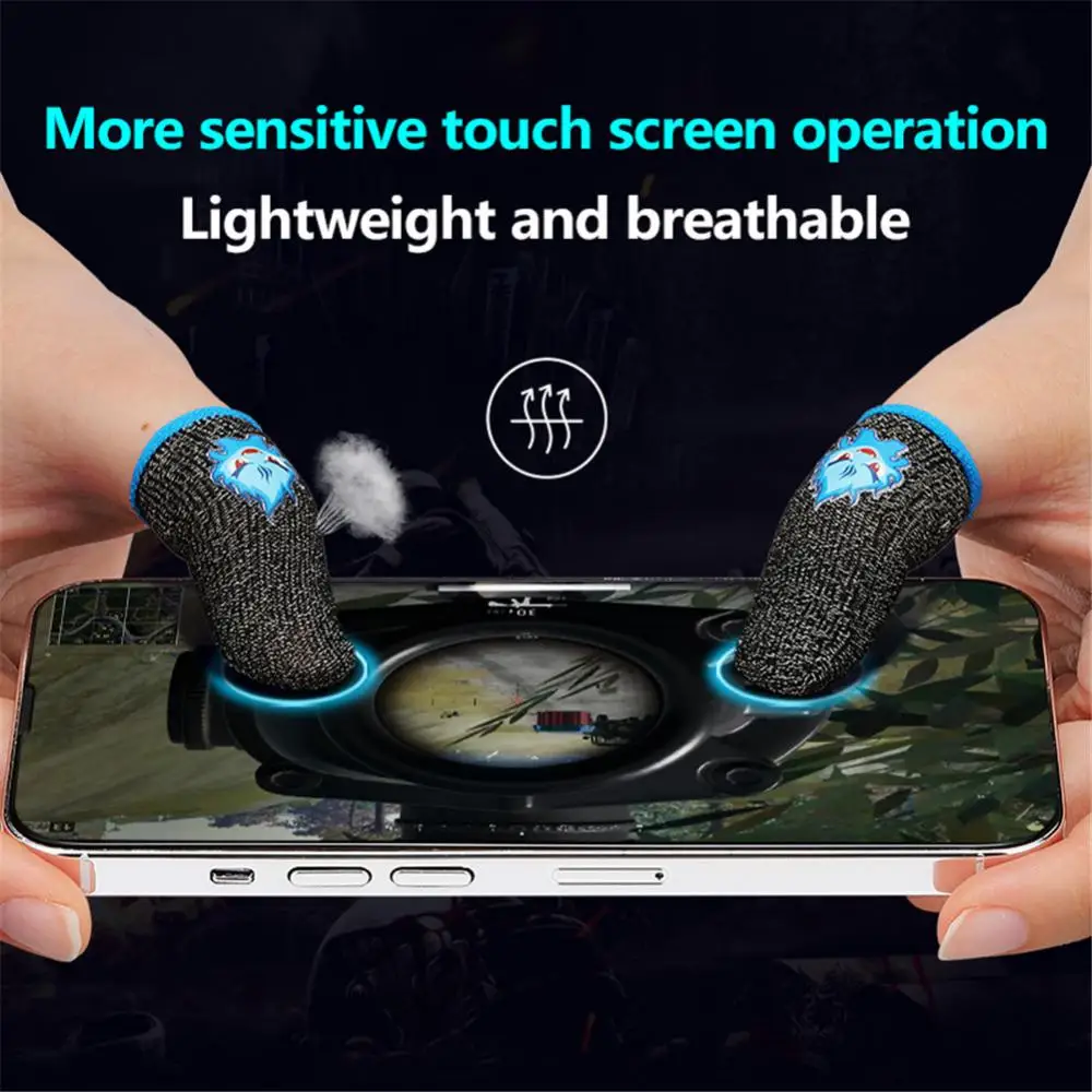 1 Pair Gaming Finger Sleeve For PUBG Mobile Sweatproof Breathable Sensitive Touch Screen Fingertip Cover Thumb Gloves Anti-Sweat