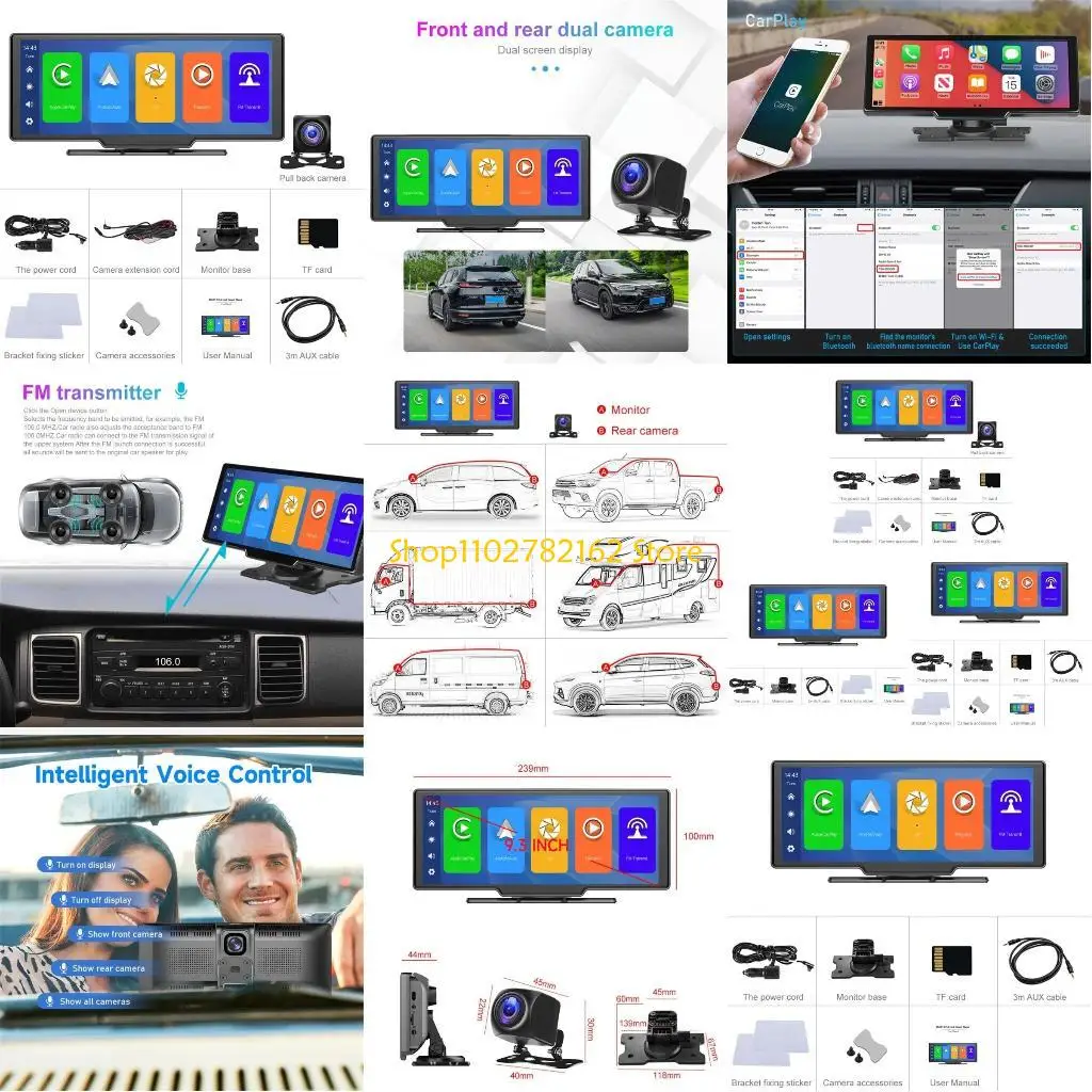 

547B Portable Car Radio Carplay Auto Wireless Connection WiFi-Mirror Video MP5 Player