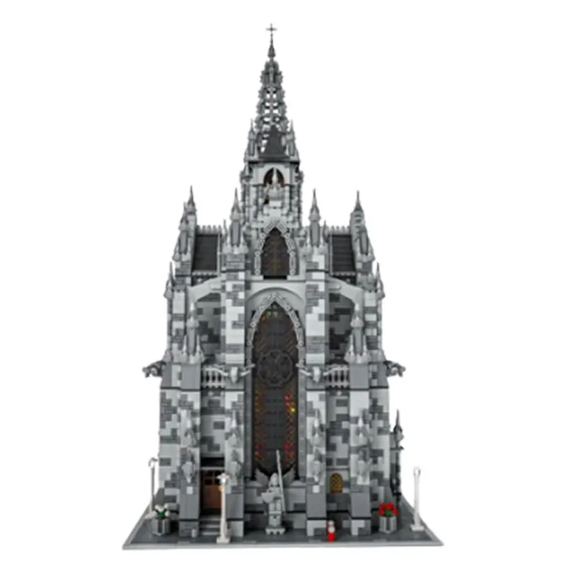 Spot MOC-29962 Small Particle Assembled Building Blocks, Cathedral Street View Architecture Series Toys, Puzzle DIY Children's G