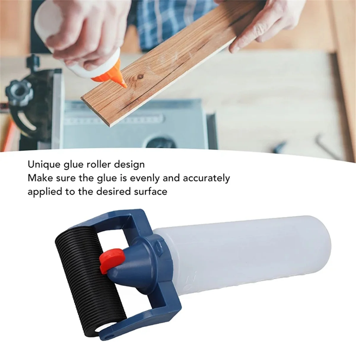 ABKO-2PCS Applicatore di colla Dispenser a rullo Bottiglia per applicatore in plastica PE Bottiglia di colla da 8 Oz per la lavorazione del legno Fornitura di vernici