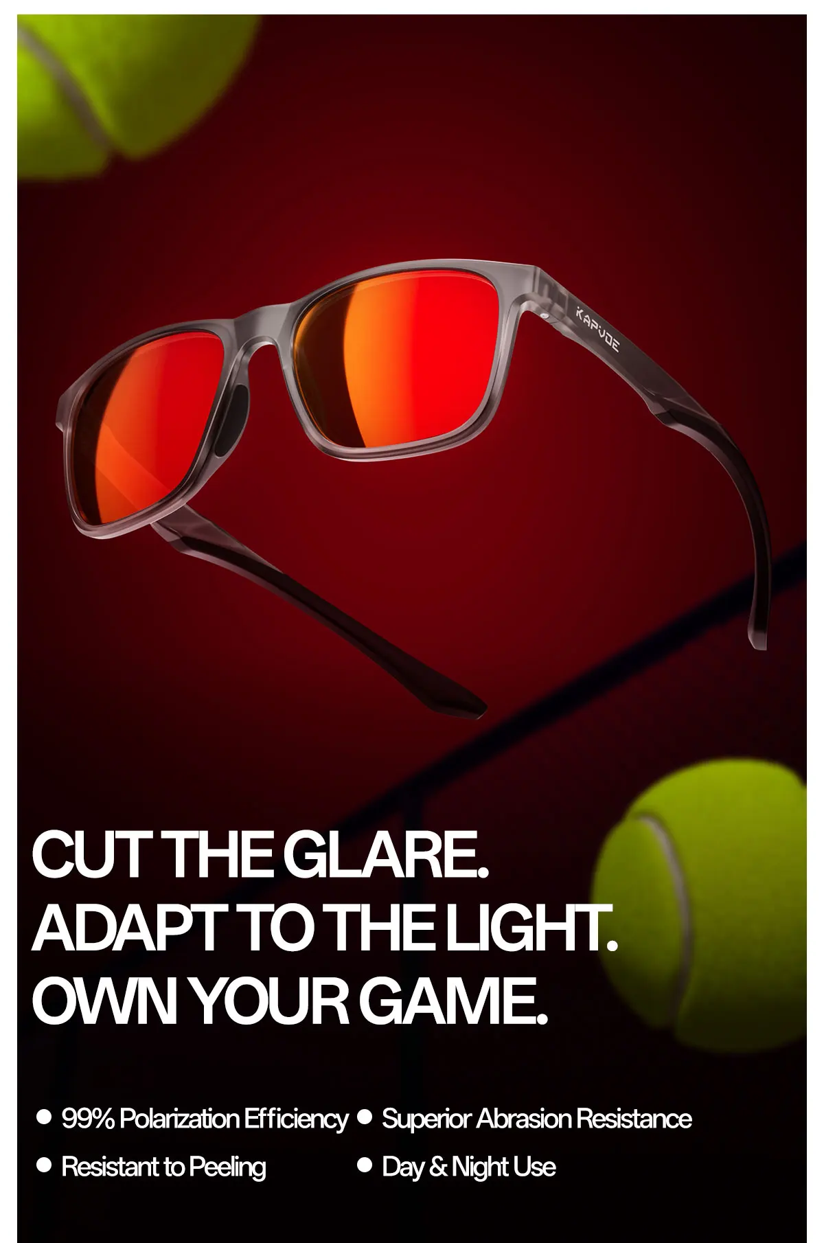 Kapvoe Neue Sport Polarisierte Sonnenbrille Männer Fahren Angeln Golf Im Freien Photochrome Gläser Laufen Frauen Wandern UV400 Brille – Detail 2