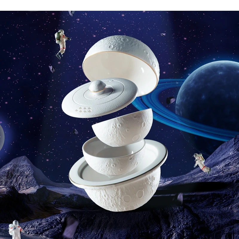 

Planet Shaped Tea Set One Pot Three Cup Ceramic Quick Office Nordic Portable Travel Friend Gift