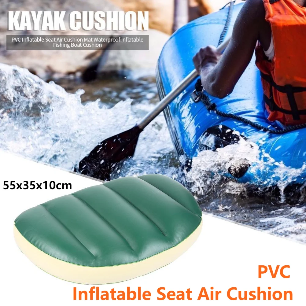 1-4PCS PVC Kayak Cushion Inflatable Boat Rubber Boat Fishing Boat Green and Beige Inflatable Cushion