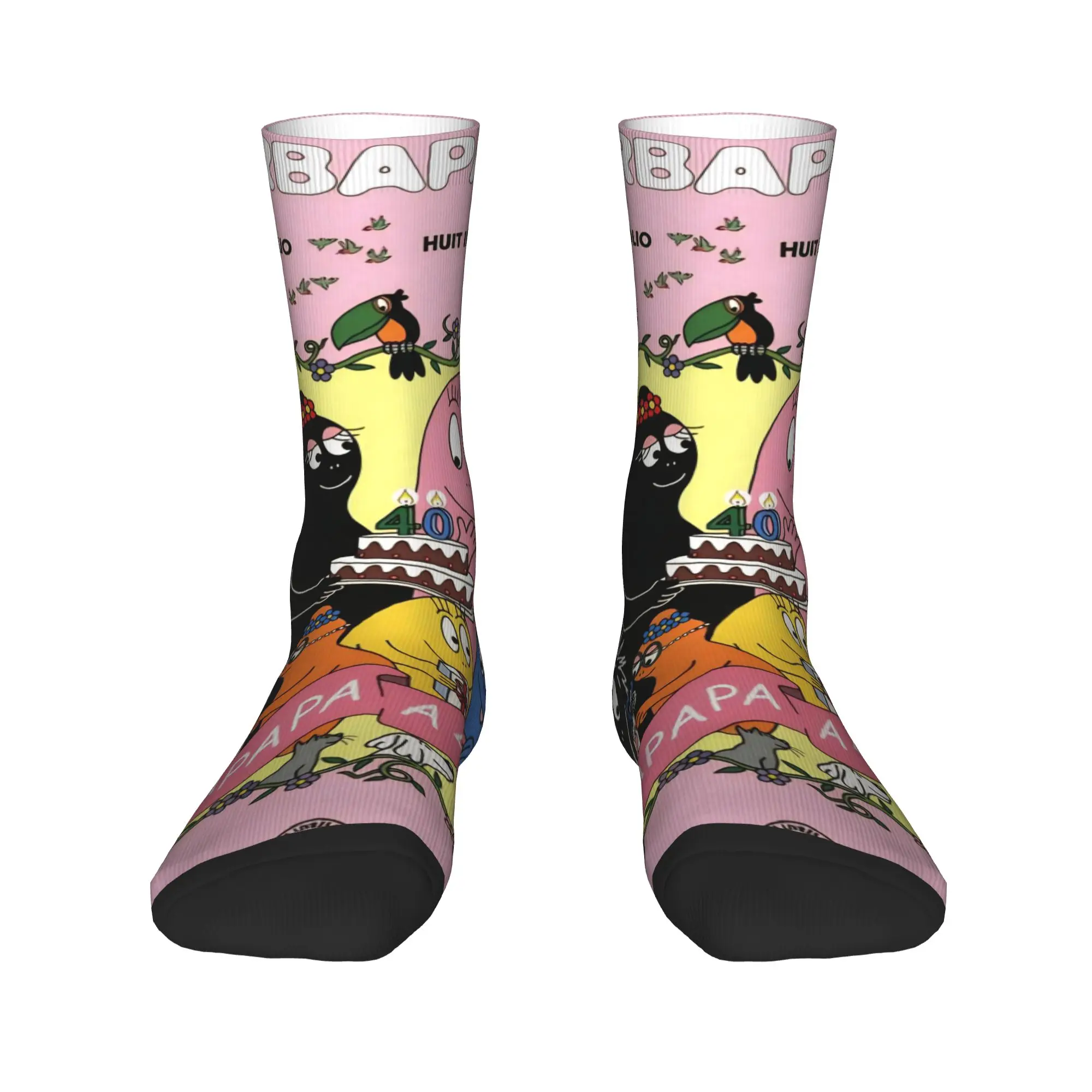 Barbapapa Barbamama Familie Kousen Grafische Grappige Sokken Lente Antislip Sokken Heren Outdoor Zachte Ademende Sokken