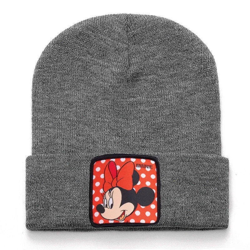 Disney Mickey Donald Beanie Wysokiej jakości bawełniane czapki codzienne dla mężczyzn Kobiety Ciepła dzianinowa czapka zimowa Moda Solidna czapka