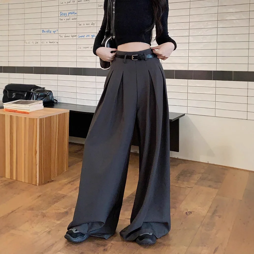 سيدة الصيف عالية الخصر السراويل رقيقة النساء مريحة مستقيم الساق دعوى السراويل الفتيات كل مباراة العمل الكلاسيكية الأساسية بنطلون