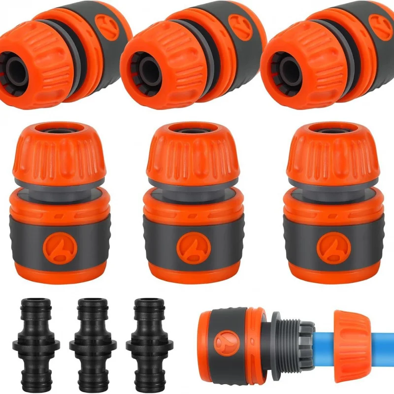 

【6 шт. быстроразъемных соединителей из АБС-пластика】1/2-дюймовые переходники для шлангов для пластиковых труб, быстроразъемные соединения для систем воды и воздуха