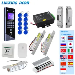 TCP IP LAN USB Biometric Face Fingerprint Employee Departments Attendance Complete Access Control System Kits with Electric Lock