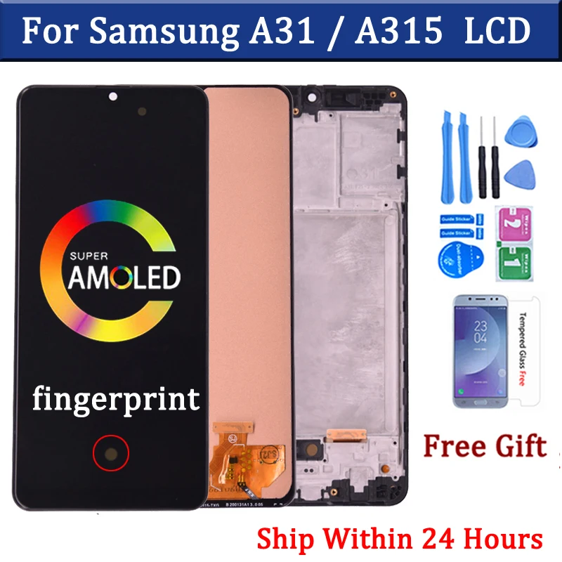 

ЖК-дисплей Super AMOLED для Samsung A31, A315, A315F, A315F/DS, A315G/DS, A315G, сенсорный экран, дигитайзер, сменный экран в сборе