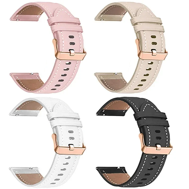 New18 20mm PU Leather Strap For Huawei Watch GT4/2/3/GT3 Pro 41 42 43mm Smart Watch Band Honor Magic 2 42mm Replacement Bracelet
