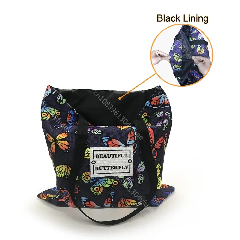 Woman Fashion Multi-function Women Handbag Foldable Reusable Casual Canvas shopping Bag 3D Puppy Dachshund Print Shoulder bag