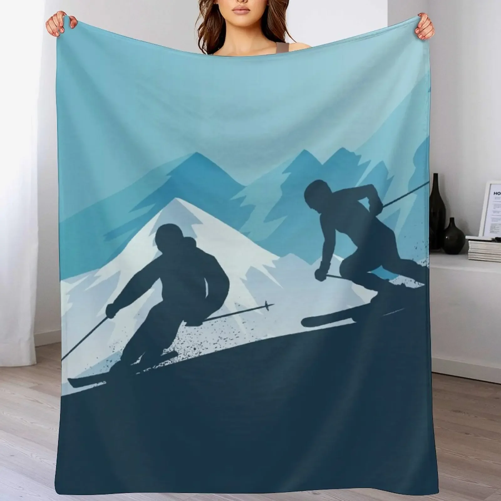 

Best Skiing Design Ever Throw Blanket Cozy Microfiber Throw Blanket for Home Bedroom
