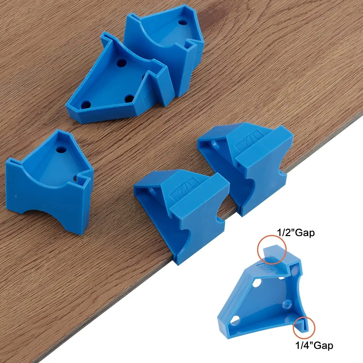 A013 20 Pack Flooring Spacers Laminate Wood Flooring Tools Floor Spacers with 1/4Inch & 1/2Inch Crevice, for Vinyl Plank
