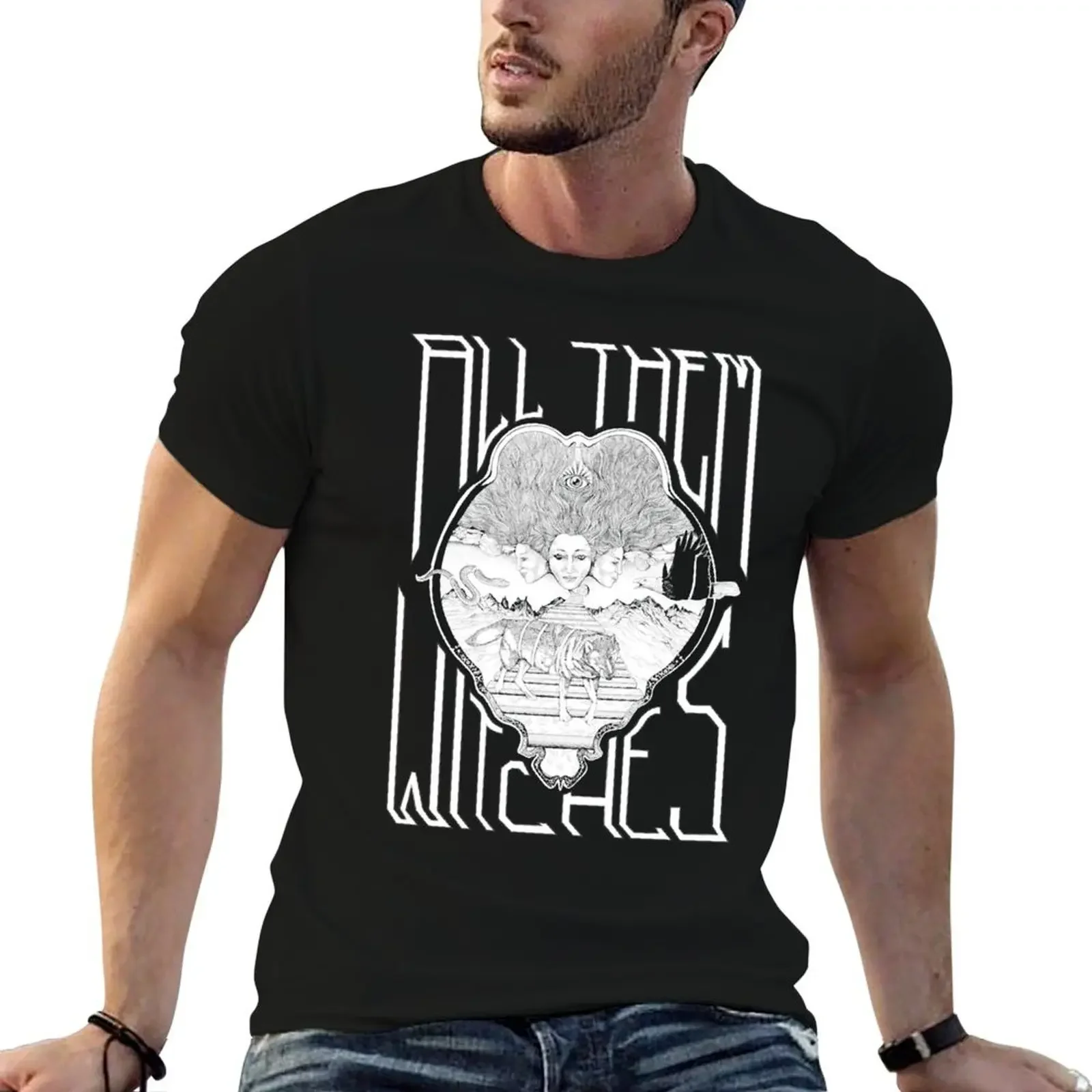 

All, Them, Witches, Merch, American, Stoner, Rock, Band T-Shirt man t shirt oversized mens graphic t-shirts pack