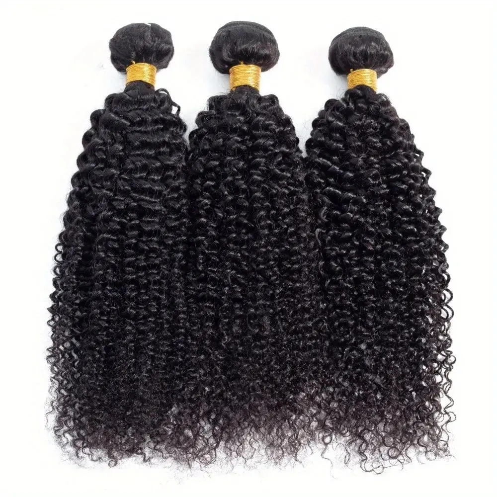 12A Lockige Echthaar-Bündel Brasilianisches Kinky Curly Echthaar-Tressen Unbehandeltes Brasilianisches Jungfrauenhaar Schnell Anbrühmbare Haarbündel Weiche Lockige Echthaar-Extensions für Frauen