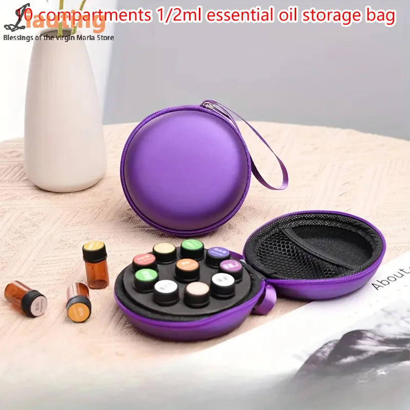 

1-2ml PU Portable Essential Oil Case 10 Bottles Perfume Oil Bag Essential Oil Box Travel Organizer Carrying Holder Storage Bag