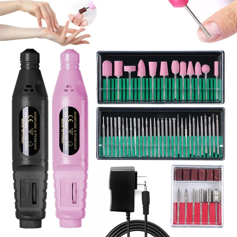 Electric Nail Sander Nail Drill Machine Grinder Nail Removal Exfoliating Polishing Tool Pedicure Machine Adapter Press on nails