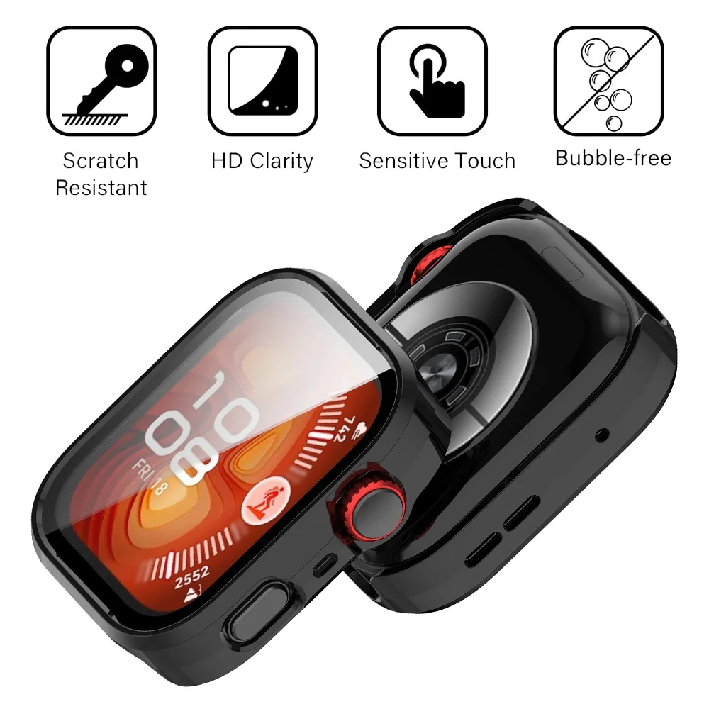 PC Case+Sports Silicone Strap for Huawei Watch Fit 3 4 Screen Protector Cover Bracelet Huawei Watch Fit 4 Pro Full Shell Correa