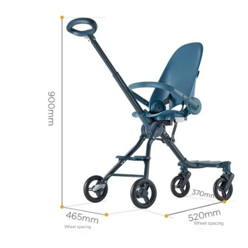 Lightweight Foldable Baby Carriage Backrest Adjustment Travel Stroller Can Lie Down and Sit on Baby\'s Two-way Stroller