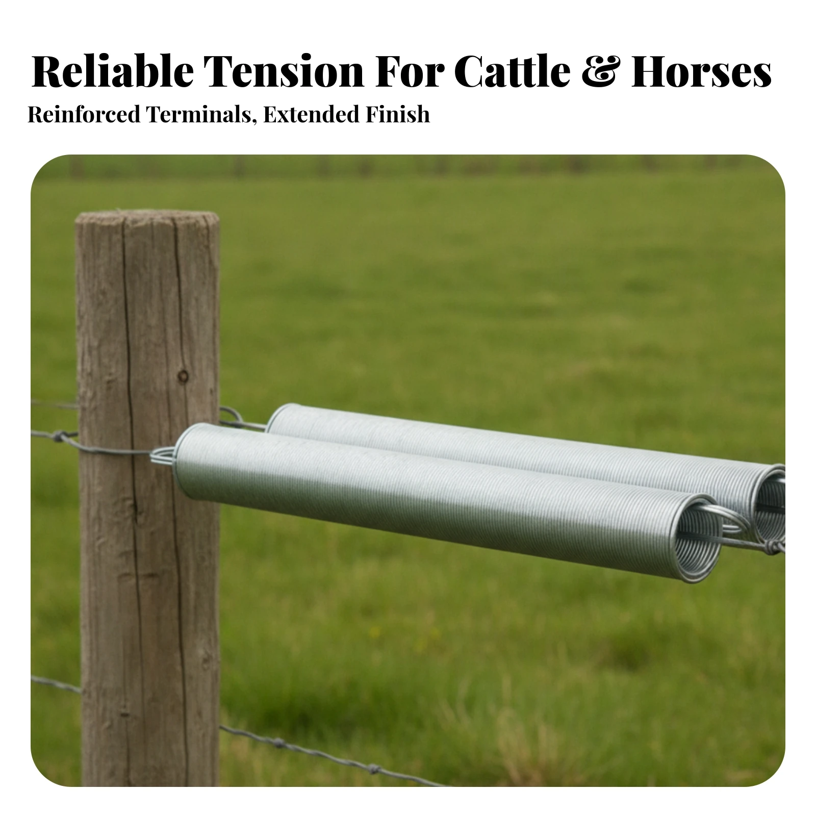 Electric Fence Spring Gate Ergonomic Spring Gate with Insulated Handle Anti-Skid Long Lasting for Farmers, Livestock Enclosure