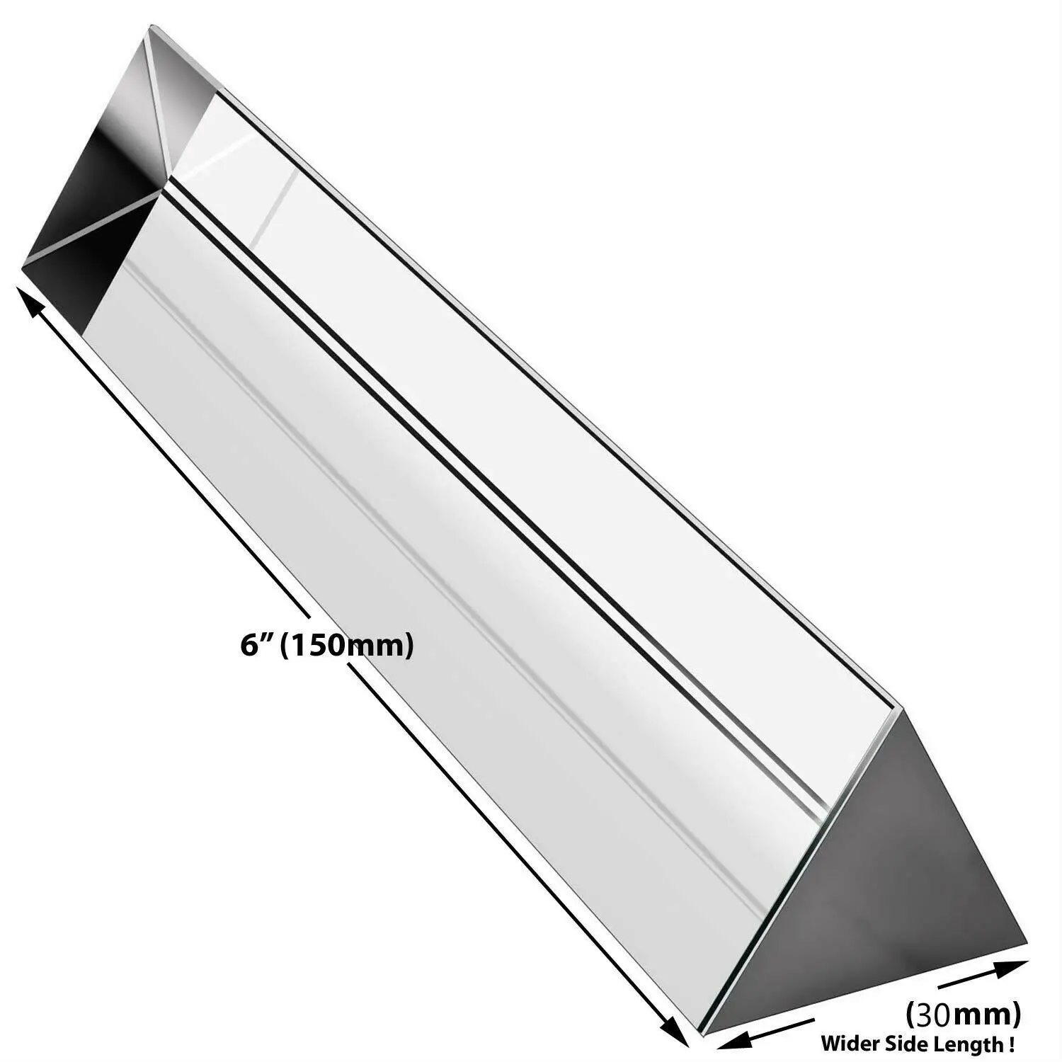 Crystal 6 inch Optical Glass Triangular Prism Spectrum Physics Photo 150mm