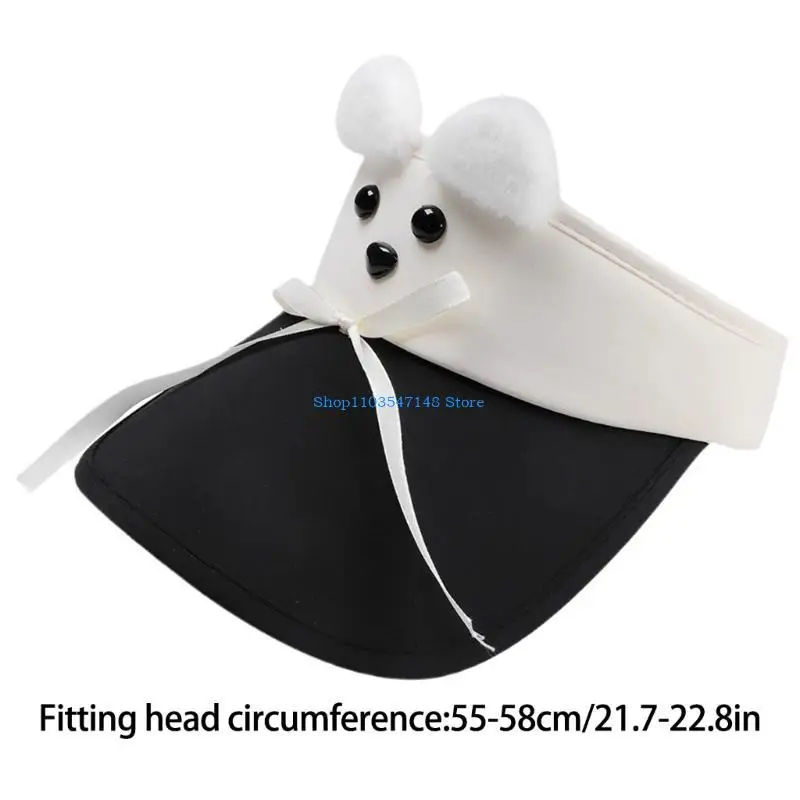 P88B หมวกปีกกว้างระบายอากาศได้กว้างสำหรับกีฬา Balletcore Bows Photo Props