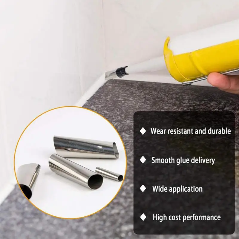 Stainless Steel Caulking Nozzle Replacement Stainless Steel Sealant Nozzle Caulking Finisher Sealant Finishing Tool Effective