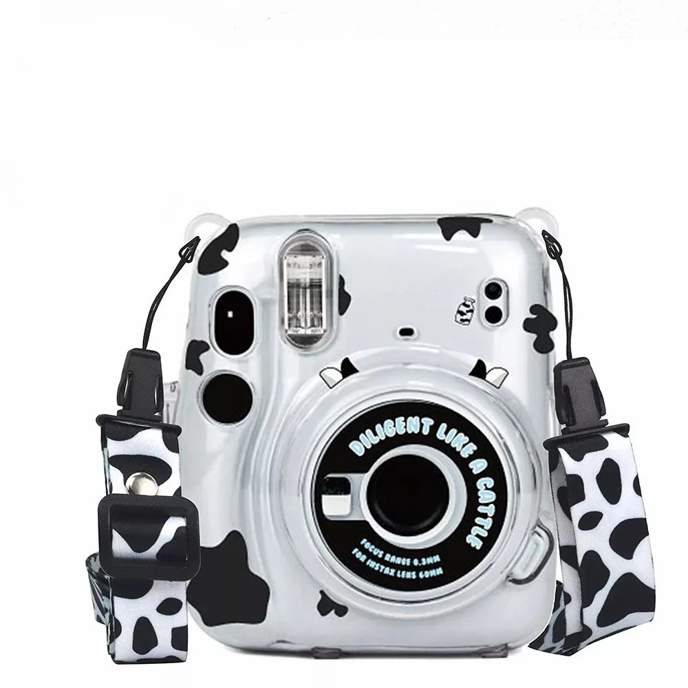 สำหรับ Instax Mini11ภาพโปร่งใสเคสคริสตัลสายคล้องคอสติกเกอร์สามชิ้นชุด