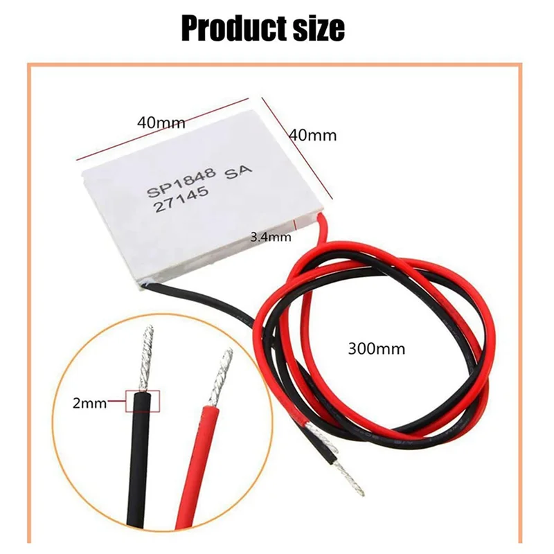 8 ชิ้น 40X40 มิลลิเมตรเครื่องกําเนิดไฟฟ้าเทอร์โมอิเล็กทริก SP1848-27145 Peltier TEG Module-ABJU