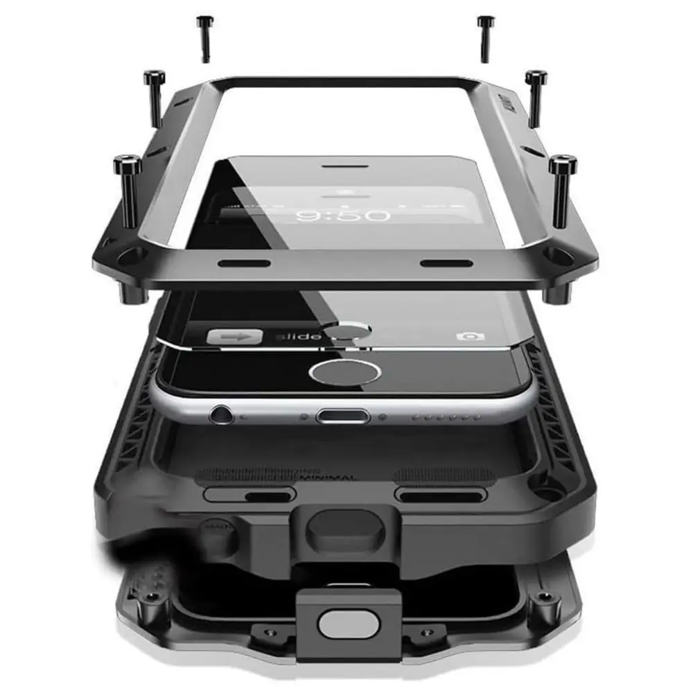 

Armor Heavy Duty Protection Case for iPhone 16 15 13 12 11 Pro Max XS XR 8 7 14 Plus SE Metal Full Shockproof Armour Tank Cover