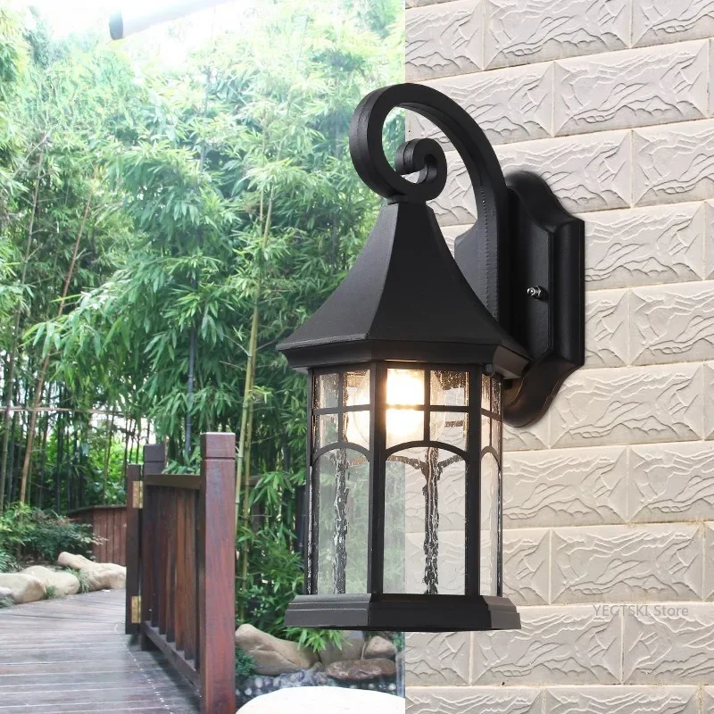 

GHJUYIOL European style outdoor balcony wall lamp, garden villa courtyard lamp, outdoor wall and aisle lamp