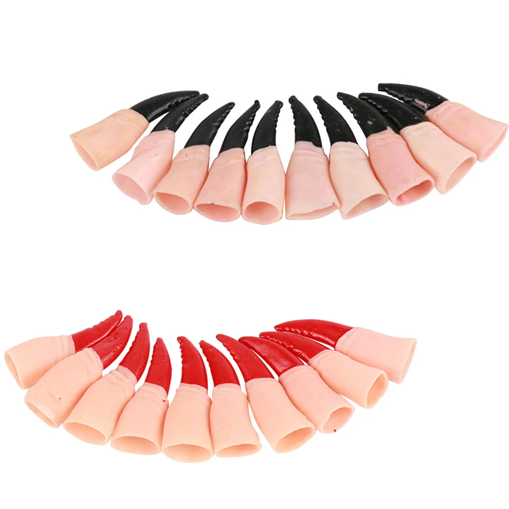 20 Stuks Heks Nagels Nep Vinger Klauwen Premium Plastic Enge Halloween Cosplay Feestartikelen Spooky Valse Heks Nagels