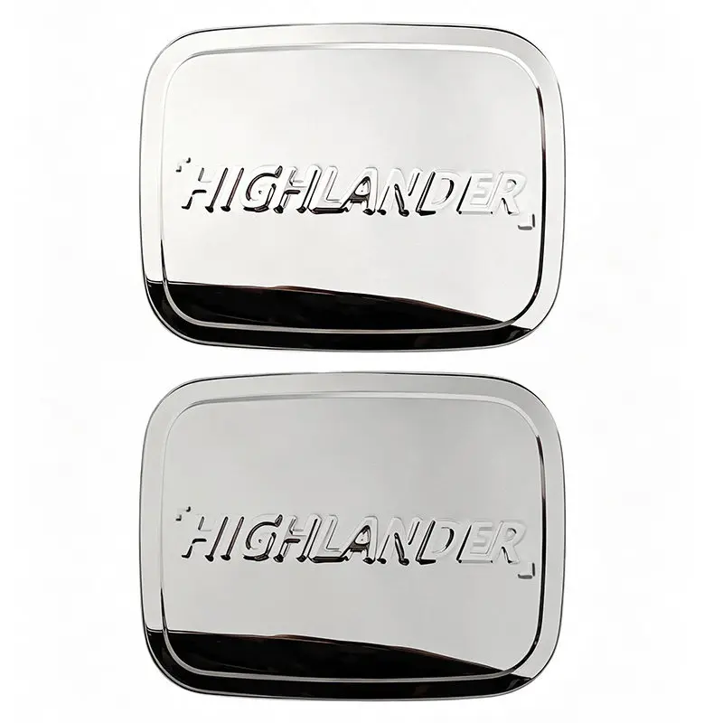 Chrome Fuel Tank Cap Cover Trim Sticker Guard for 2015-2021 Toyota Highlander Gas Tank Lid Protection Modification view 6