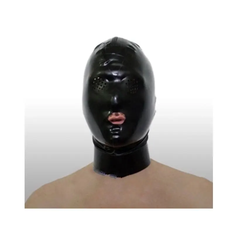 

Handmade Latex Hoods Mask Mesh with Small Holes Eyes Open Mouth Cosplay Latex Mask Custom Made for Men Women