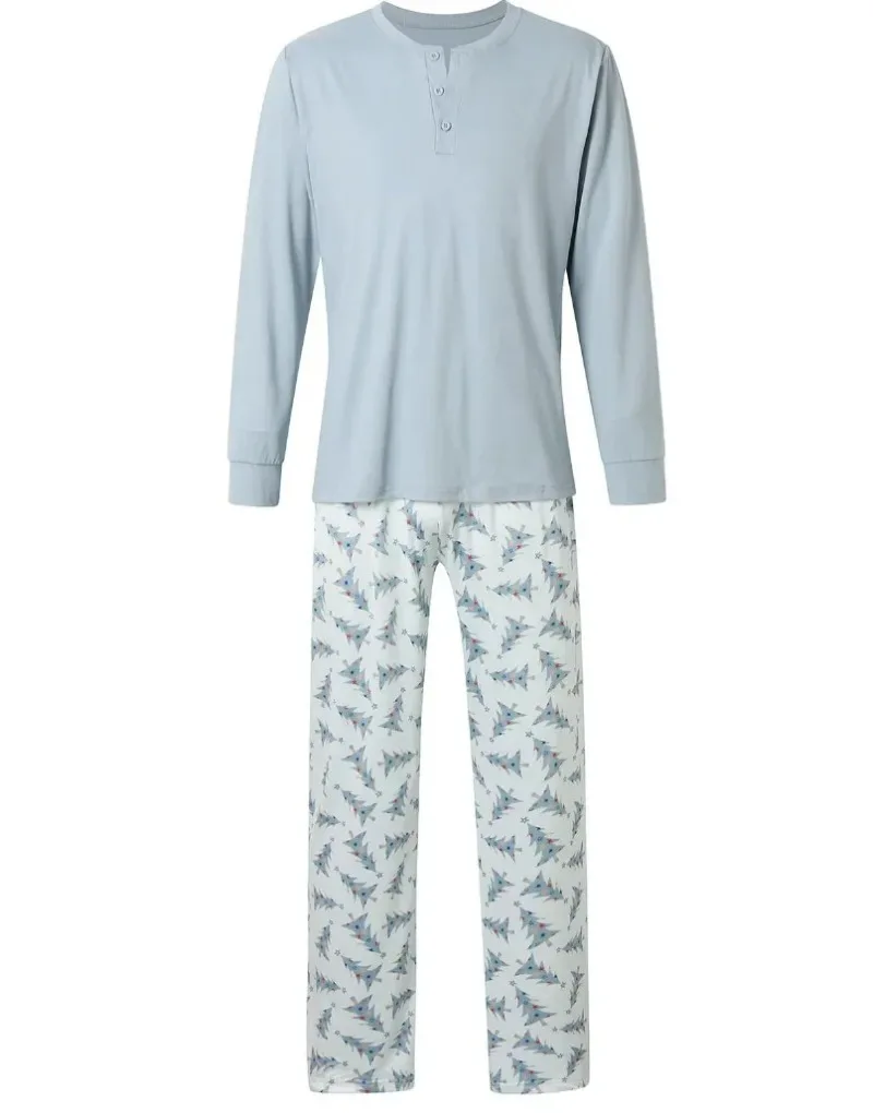 Christmas Tree Print Family Pajamas Set Mom Daughter Dad Son Matching Outfits Baby&Dog Romper Full Sleeve 2 Pieces Suit Homewear