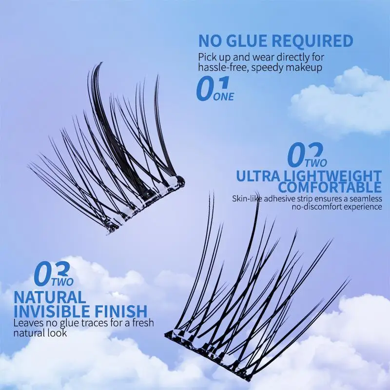 Kleberfreie Falsche Wimpern Transparenter Gel-Kleber 1 Stück pro Box Leichte, Flauschige Wimpern für Frauen im Büro, im Alltag, auf Reisen und zum Schminken – Detail 6