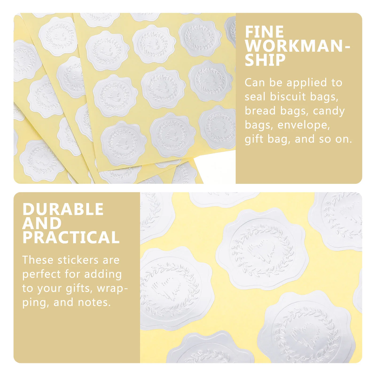 

5Sheets Selfadhesive SealStickers for EnvelopGiftBag Decorative MultiFunction DotStickers Christmas Silver SealingAccessories