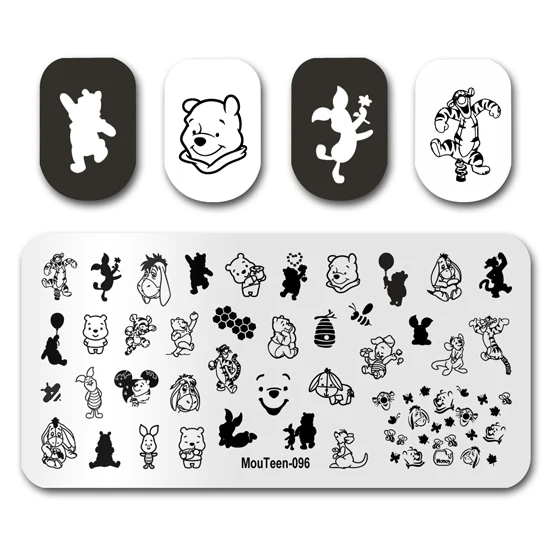 Stamp Plate MouTeen-181 Big Disney Lilo Stitch Nail Stamping Plates Manicure Set For Nail Art Stamper