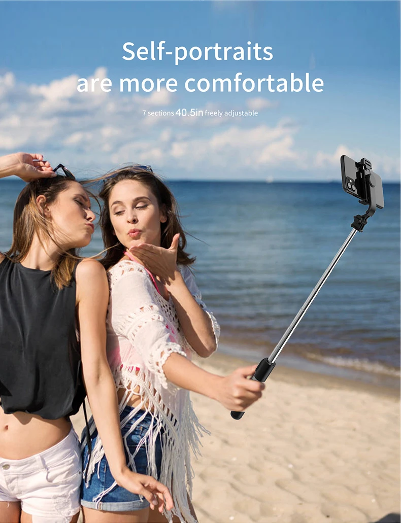 40-Inch Selfie Stick Floor Tripod with Remote product photo