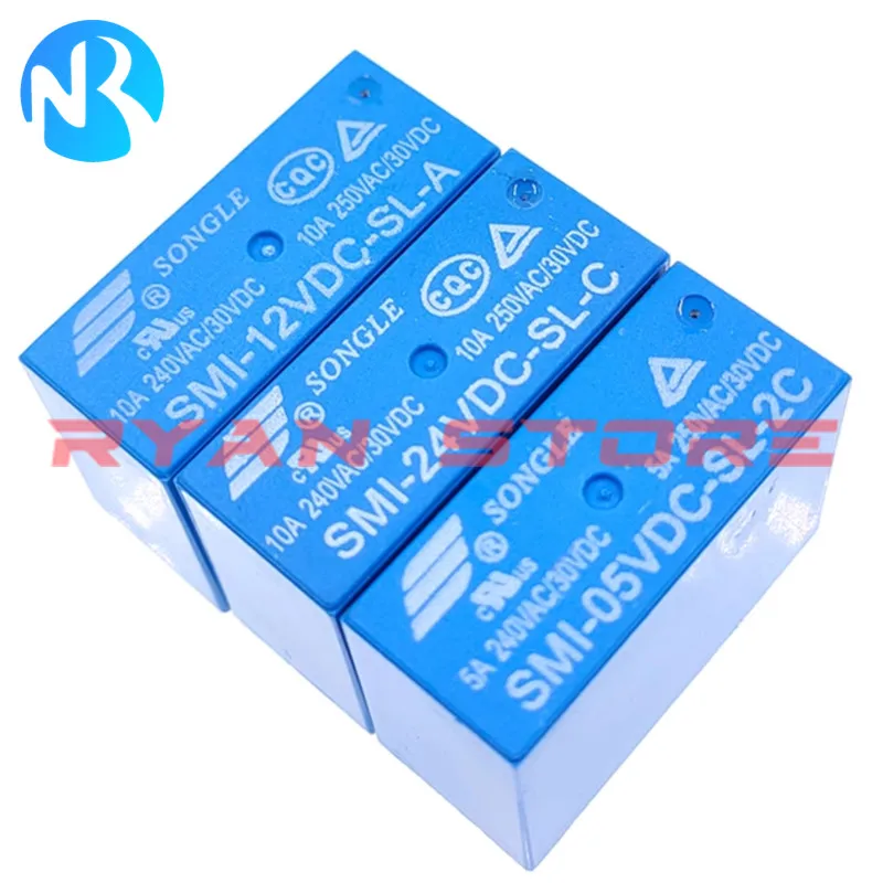 5PCS Relay SMIH SMI 05V 12V 24VDC SL A SL C SL 2C 4/5/6/8Pin 10A 16A SMI-05VDC-SL-A SMI-12VDC-SL-C SMI-24VDC-2C SMIH-12VDC-SL-A