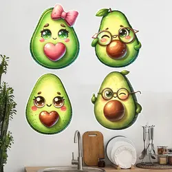 Cute Avocado Fruit Wall Stickers Kitchen Decoration Refrigerator Self-adhesive Waterproof Stickers S191